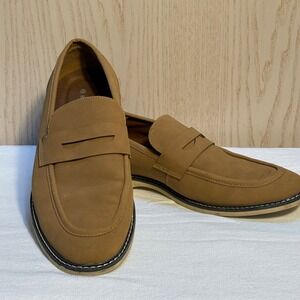 Bruno Marc Mens Tan Suede Penny Loafers Slip On Shoes Size 8.5 preppy‎